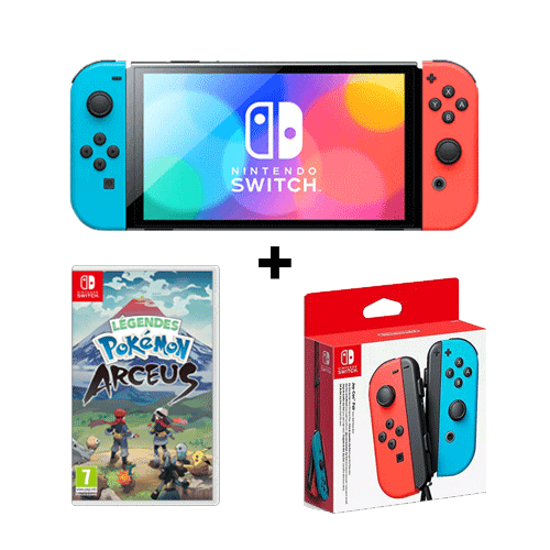 Console nintendo switch (modèle oled) : nouvelle version, couleurs  intenses, ecran 7 pouces - avec un joy-con blanc NINTENDO Pas Cher 