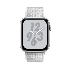 Apple Watch S4. Bracelet métal sport blanc Nike. Vue de face.