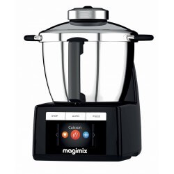Robot cuiseur Magimix Cook expert. Couleur noir. Vue de profil.