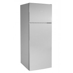 Réfrigérateur Bosch gris. Porte fermée, vue de 3/4.